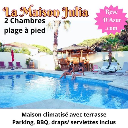 Reve D'Azur, 2 Chambres, Maison Julia En Bord De Mer A La Nartelle, Piscine Partagee, Parking & Terrasse Bbq, Wifi Et Draps Inclus Plage A Pied Сент-Максім Екстер'єр фото
