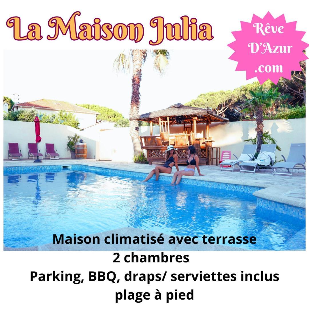 Reve D'Azur, 2 Chambres, Maison Julia En Bord De Mer A La Nartelle, Piscine Partagee, Parking & Terrasse Bbq, Wifi Et Draps Inclus Plage A Pied Сент-Максім Екстер'єр фото